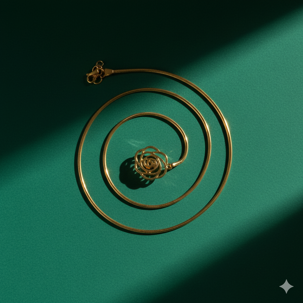 گردنبند استیل طرح گل