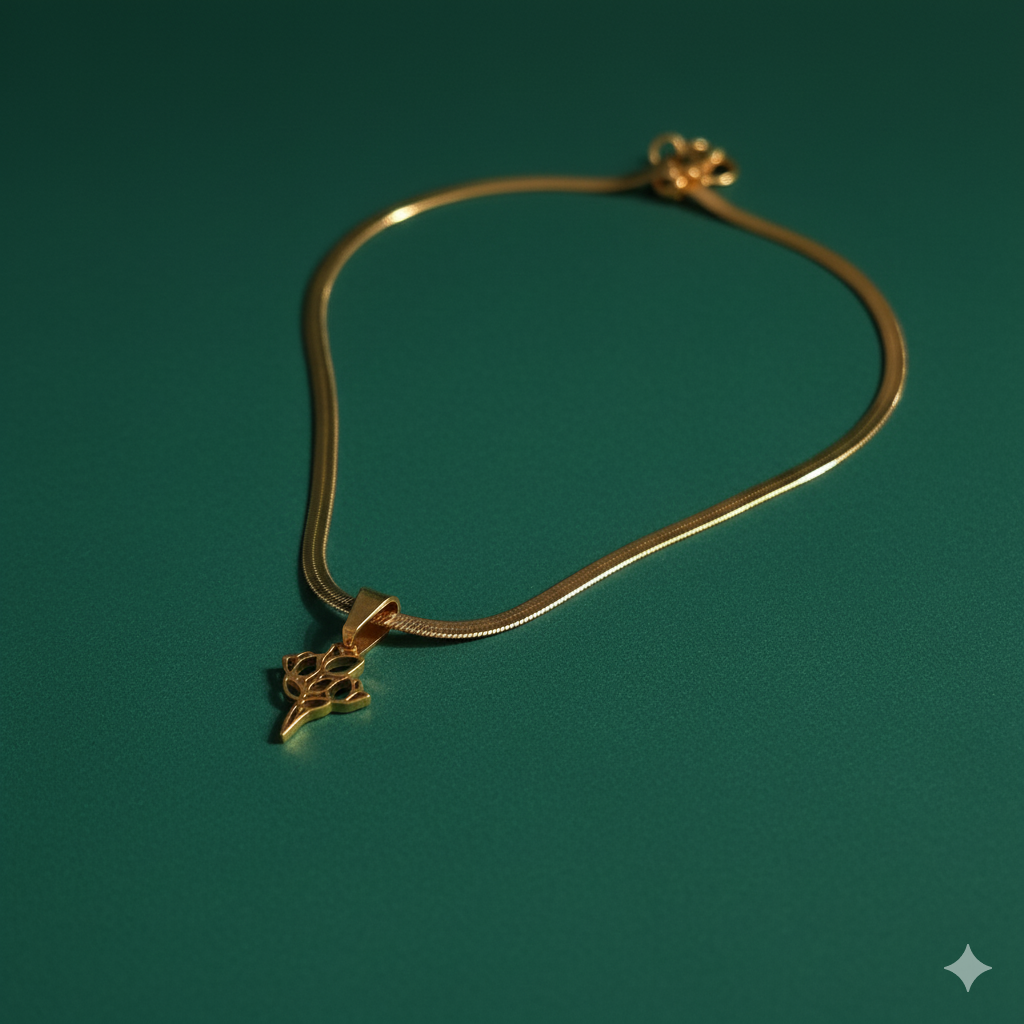 گردنبند استیل طرح دسته گل