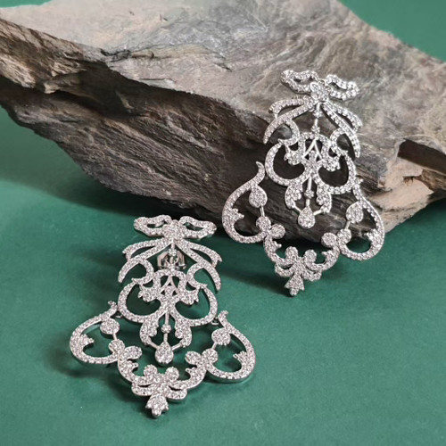 گوشواره جواهری مجلسی طرح اسلیمی