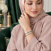 دستبند النگویی ژوپینگ طرح طلا سفید